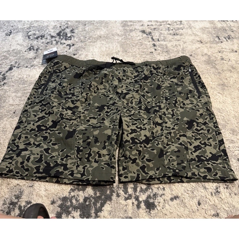 Wrangler All Terrain Gear Tide Shorts Mens Sz 3XL XXL Green Camo Hiking Belt New